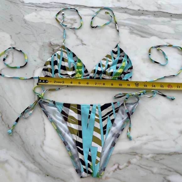 EMILIO PUCCI BLUE MULTI BIKINI SIZE IT 44 / US 10 - Picture 7 of 16